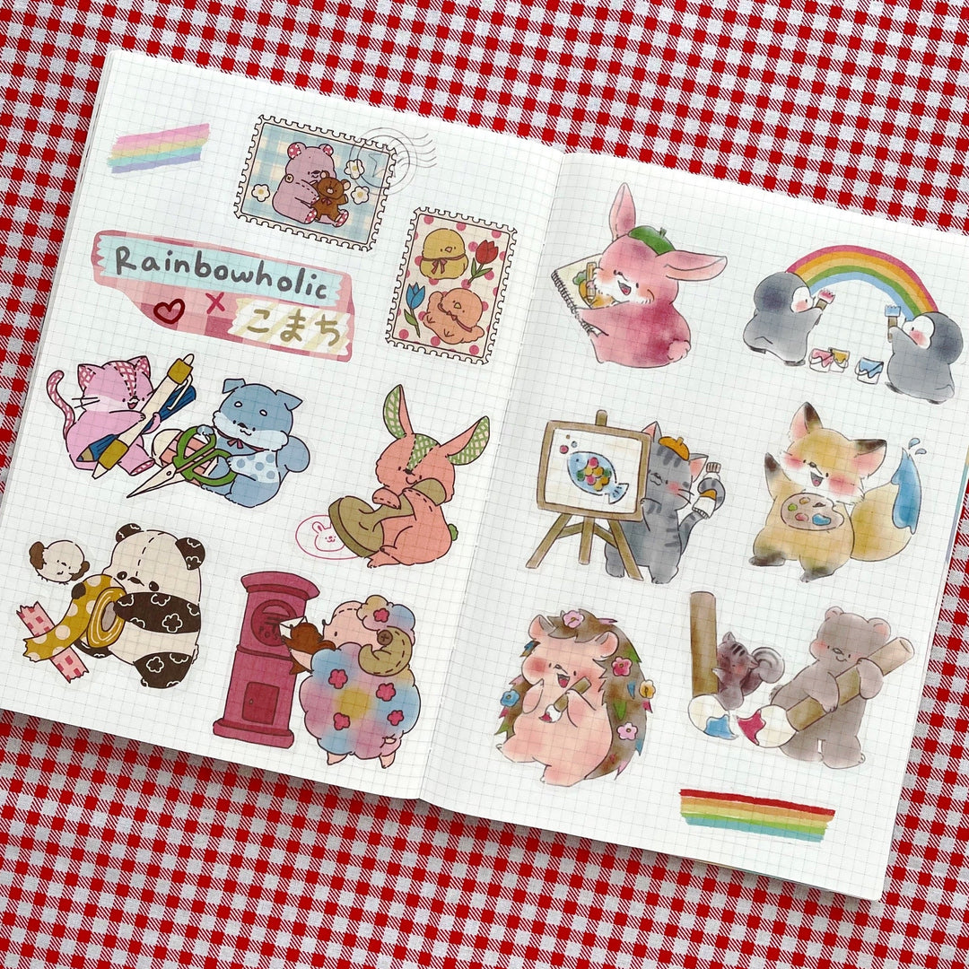 (ST037) Juego de pegatinas originales Rainbowholic x Komachi Kawaii Atelier (2 hojas)
