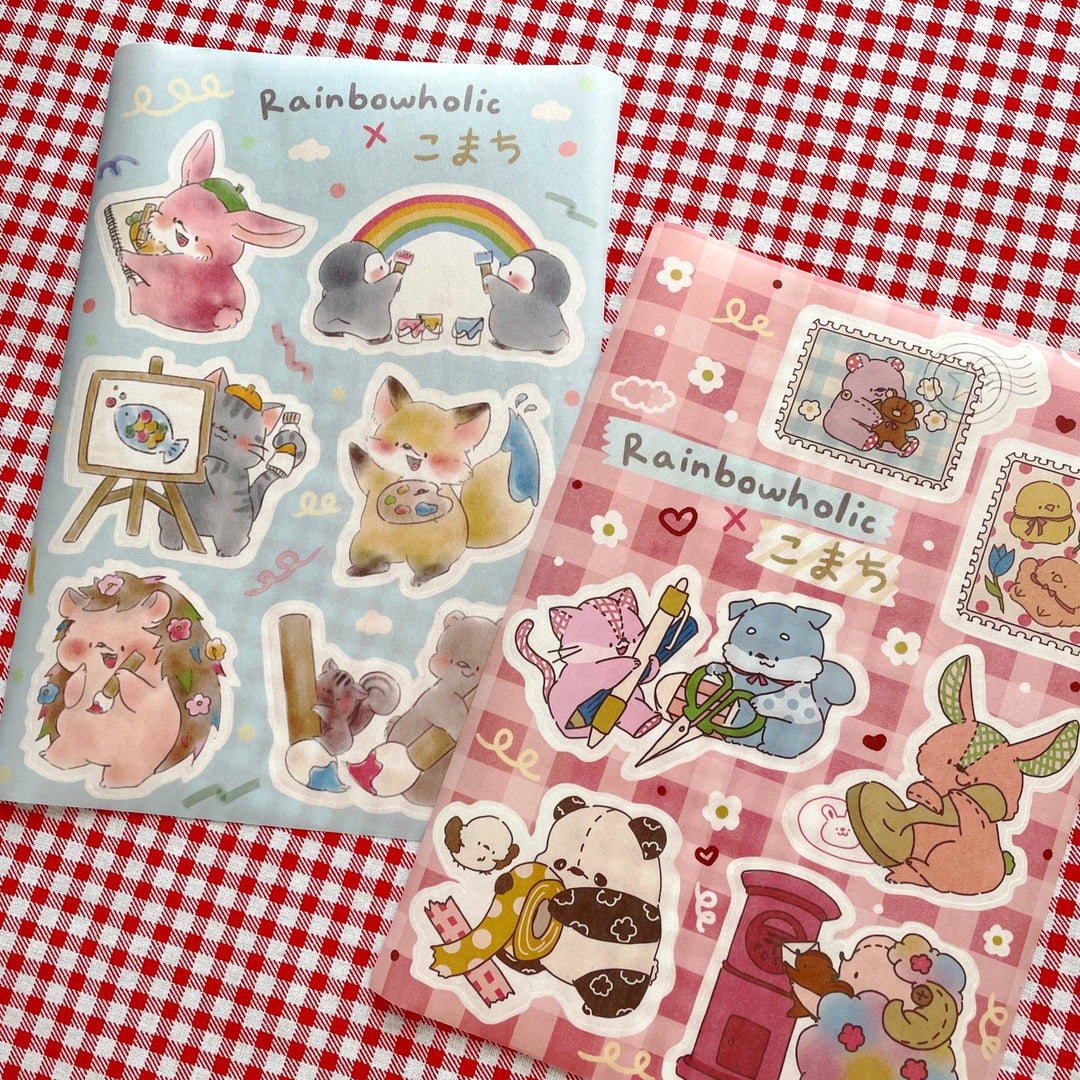 (ST037) Juego de pegatinas originales Rainbowholic x Komachi Kawaii Atelier (2 hojas)