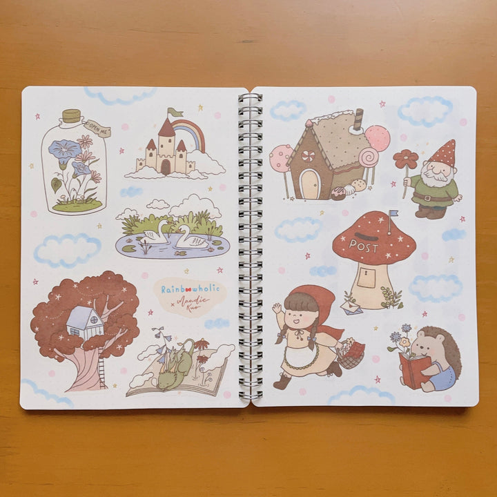 (ST069) Ensemble d'autocollants contes de fées fantaisistes Rainbowholic x Mandie Kuo (2 feuilles)