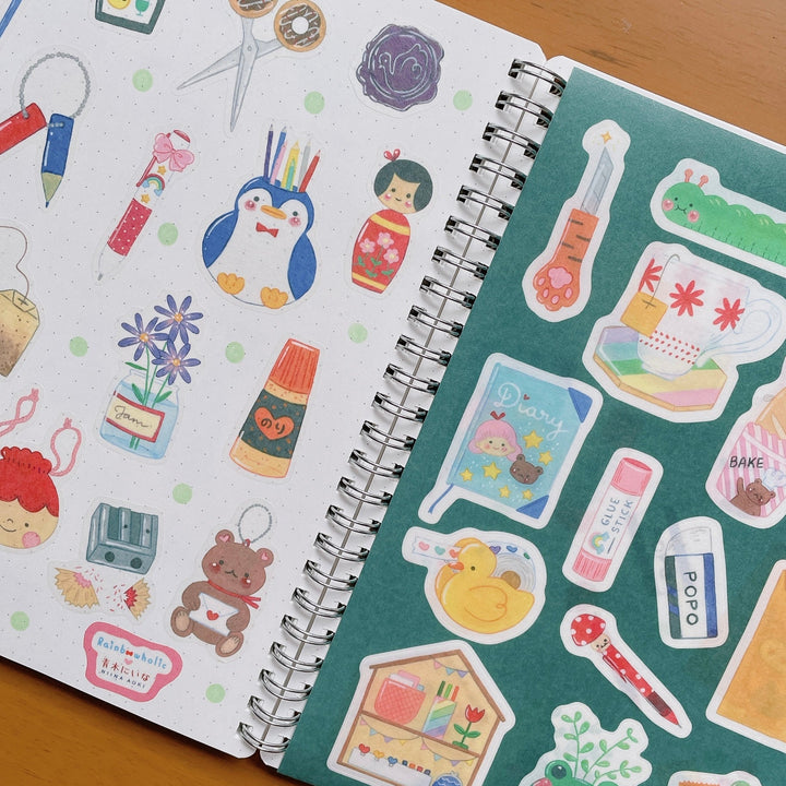 (ST060) Ensemble d'autocollants de la collection de papeterie Rainbowholic x Niina Aoki (2 feuilles)
