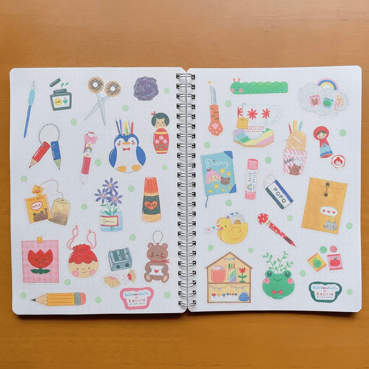(ST060) Ensemble d'autocollants de la collection de papeterie Rainbowholic x Niina Aoki (2 feuilles)