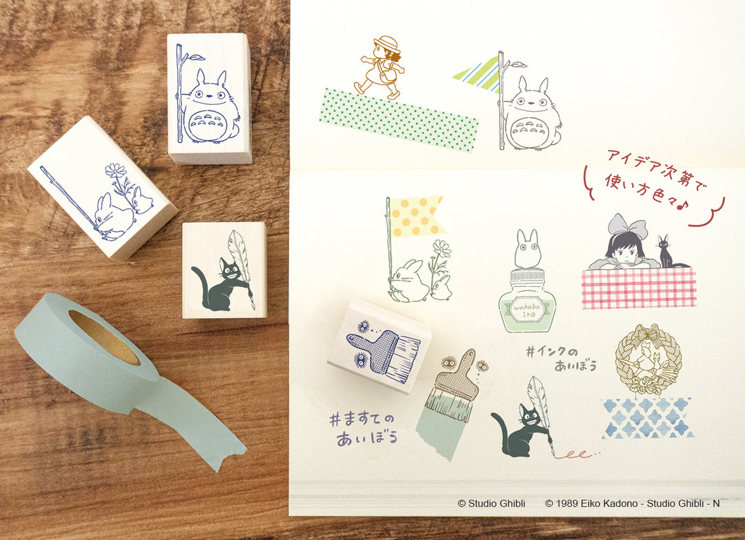 My Neighbor Totoro Wooden Stamp (stamp flag - mid totoro & small totoro)