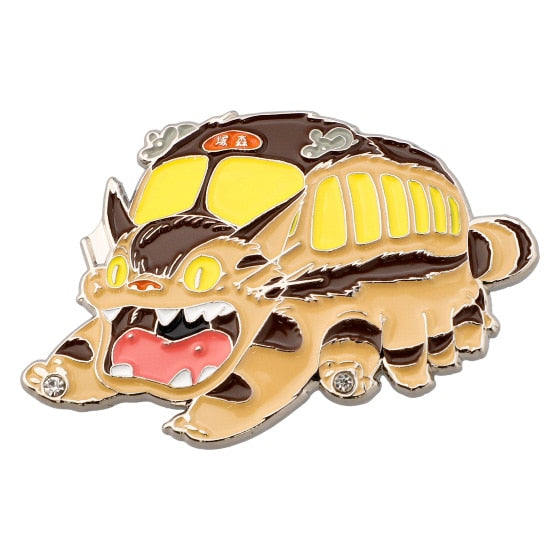 My Neighbor Totoro Metal Brooch Pin / cat bus