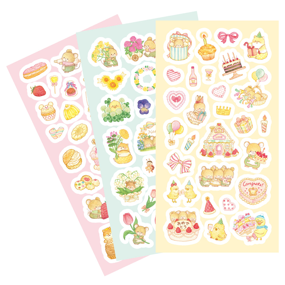 Rainbowholic x Mie Ishii Three Mice Daily Sticker Sheets