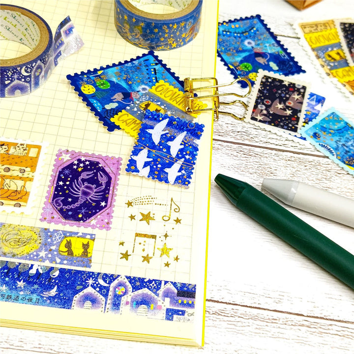 Shinzi Katoh Night on the Galactic Railroad Stamp Flake Seal