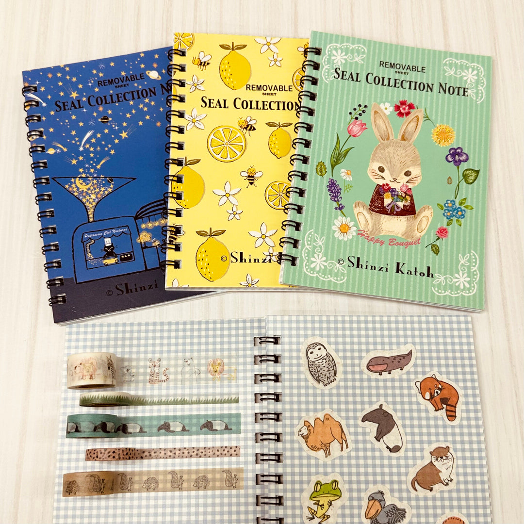 Shinzi Katoh Spring Flower Bunny Sticker Collection Notebook