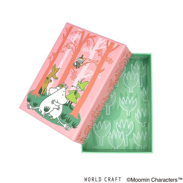 Moomin Forest Postcard Storage Box (pink/green)
