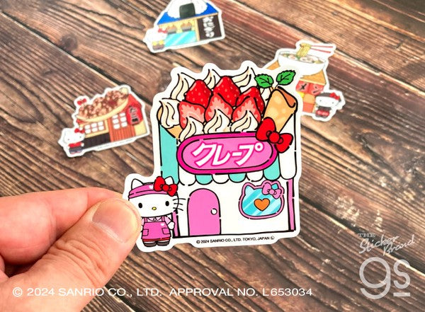 Autocollant découpé Hello Kitty x Japan Food / Boutique de crêpes