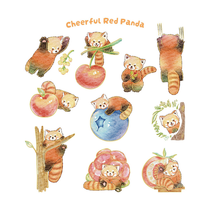 World Craft Joyful Daily Life of Cheerful Red Panda Flake Seal