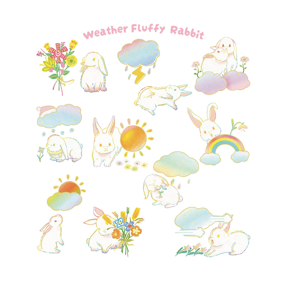 World Craft Joyful Daily Life of Weather Fluffy Rabbit Flake Seal