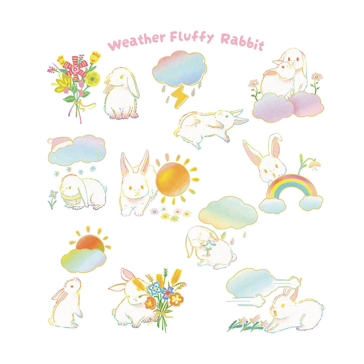 World Craft Joyful Daily Life of Weather Fluffy Rabbit Flake Seal