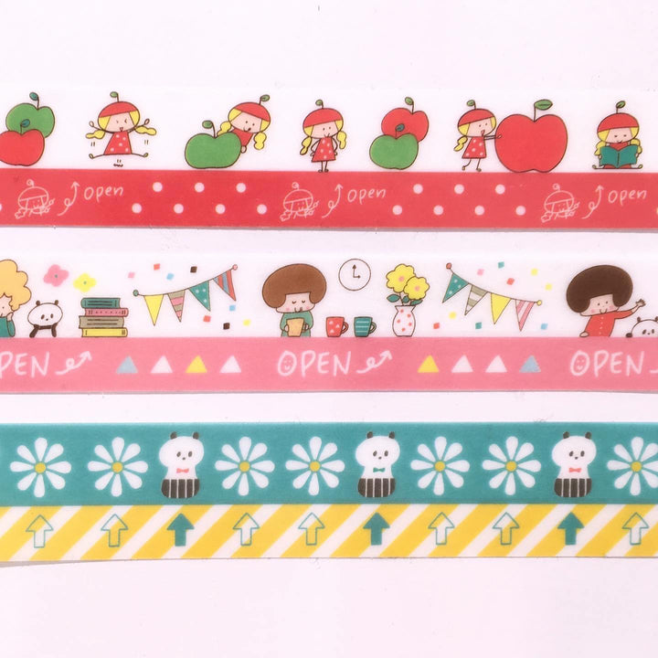 [Event Limited] MT Limited Edition Mizutama Apple & Panda Flower Wide Double-Sided Tape Set (Set of 2)