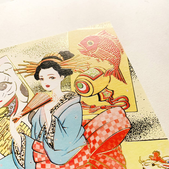 Kanone Geisha Gold-Lined Post Card