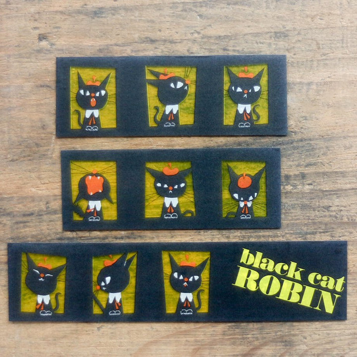 Robin the Black Cat Comic Faces Transparent Masking Tape