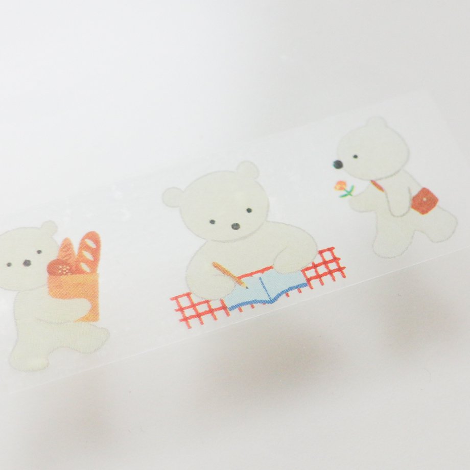 Mariko Fukuoka One day Polar Bear Transparent Masking Tape