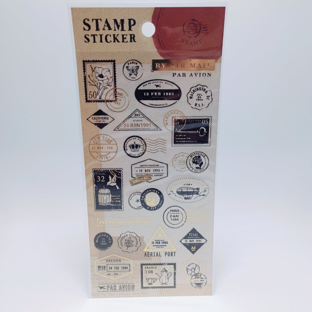 Shinzi Katoh Masking Tape & Stamp Sticker Sheet Set