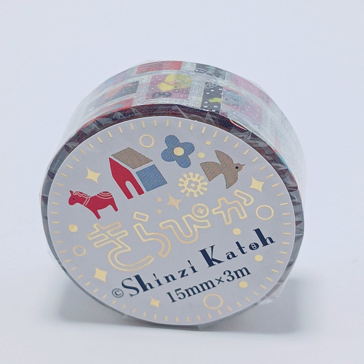 Shinzi Katoh Masking Tape & Stamp Sticker Sheet Set