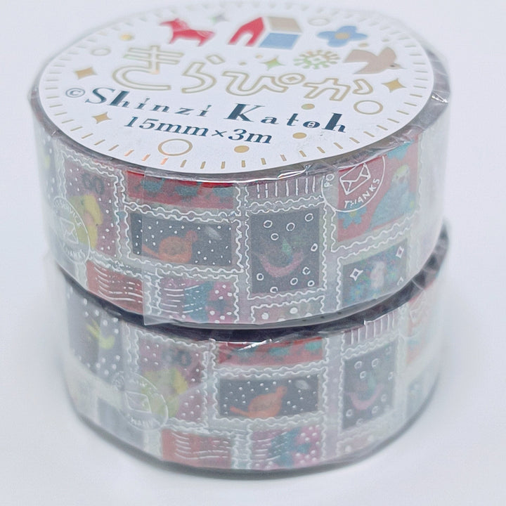 Shinzi Katoh Masking Tape & Stamp Sticker Sheet Set