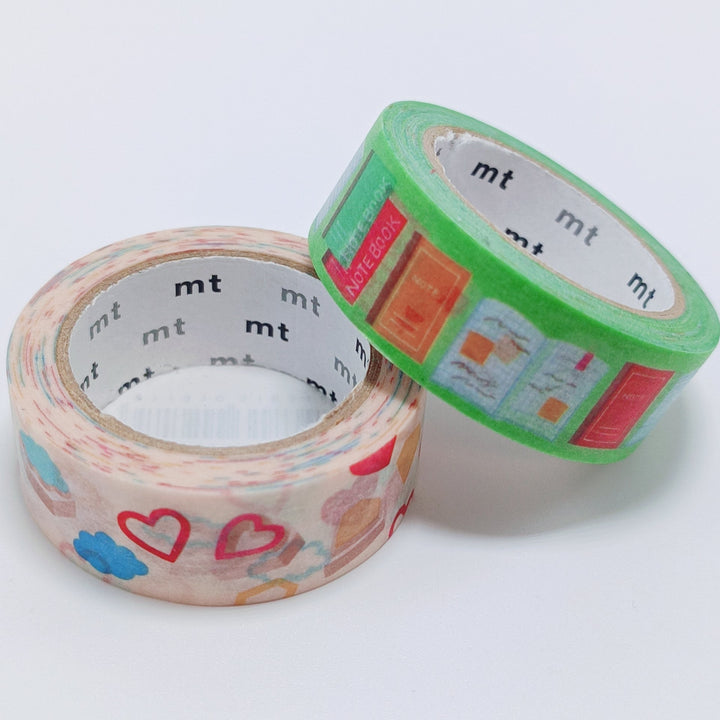 [Evento limitado] Edición limitada de MT New Creators Hearts &amp; Notebooks Washi Tape Set (juego de 2)