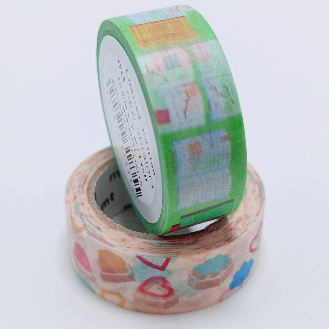 [Evento limitado] Edición limitada de MT New Creators Hearts &amp; Notebooks Washi Tape Set (juego de 2)