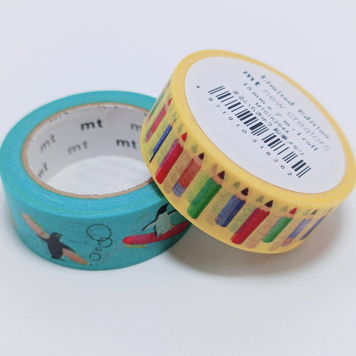 [Event Limited] MT Limited Edition New Creators Colored Pencils & Penguin Surfer Washi Tape Set (Set of 2)