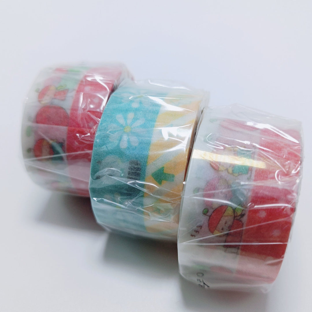 [Event Limited] MT Limited Edition Mizutama Apple & Panda Flower Wide Double-Sided Tape Set (Set of 2)