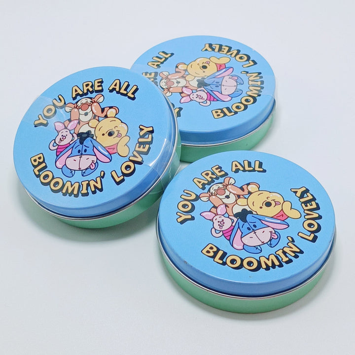 Winnie the Pooh Flake Sticker and Round Tin Can Set (50 stickers)