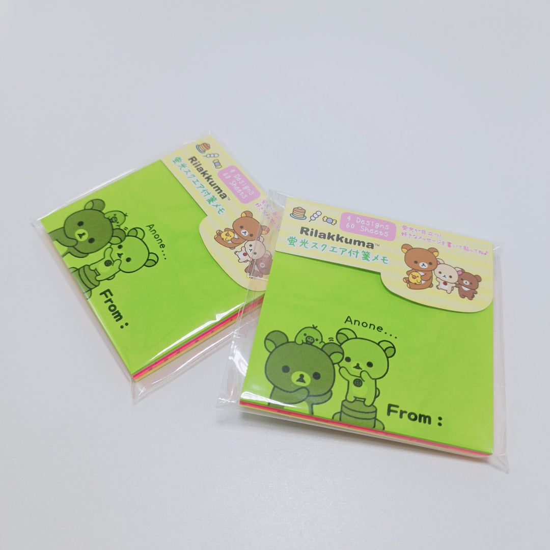 Notes autocollantes de couleur néon Rilakkuma