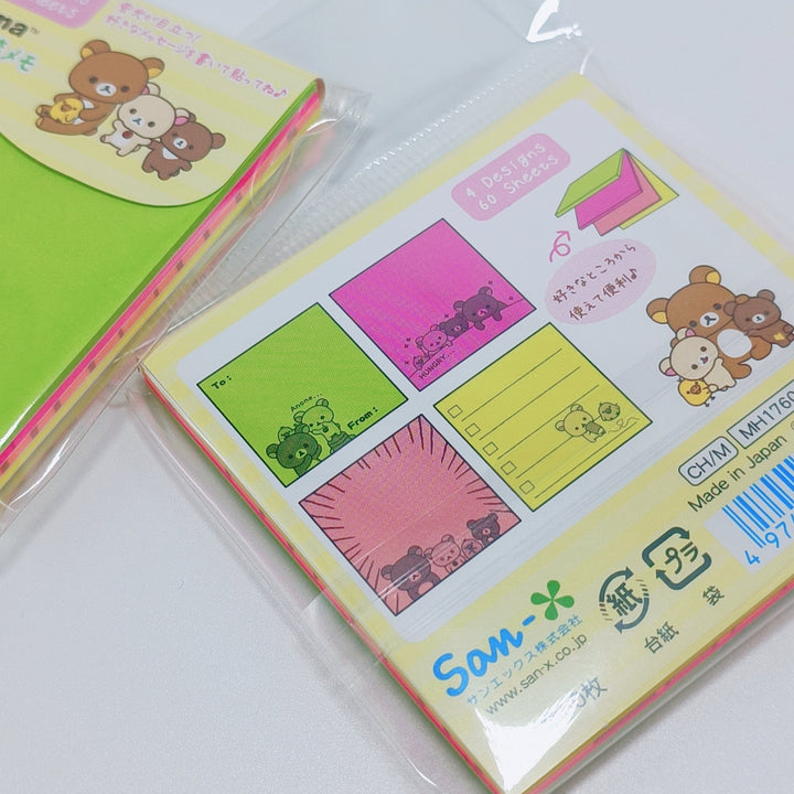 Notes autocollantes de couleur néon Rilakkuma