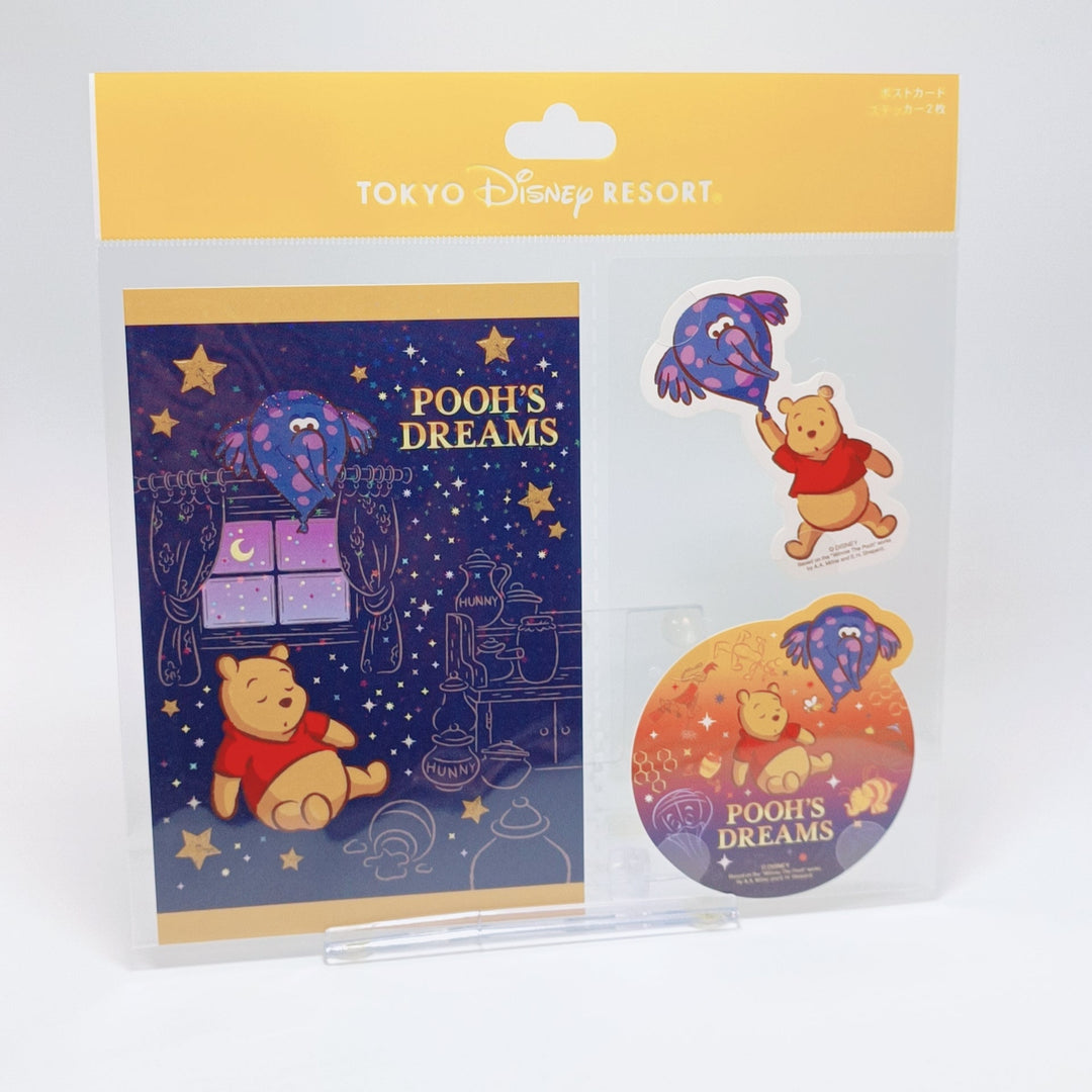 Juego de postales y pegatinas Los sueños de Pooh de Tokyo Disney Resort (3 uds.)