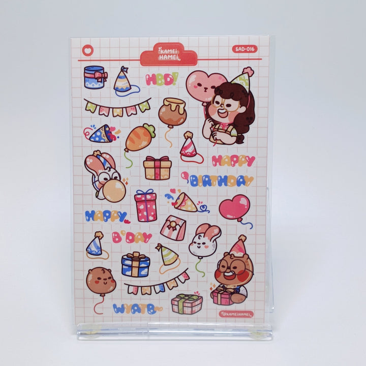 Kamei Hamei Sticker Sheet Set (2 pcs. Cafe & Birthday)
