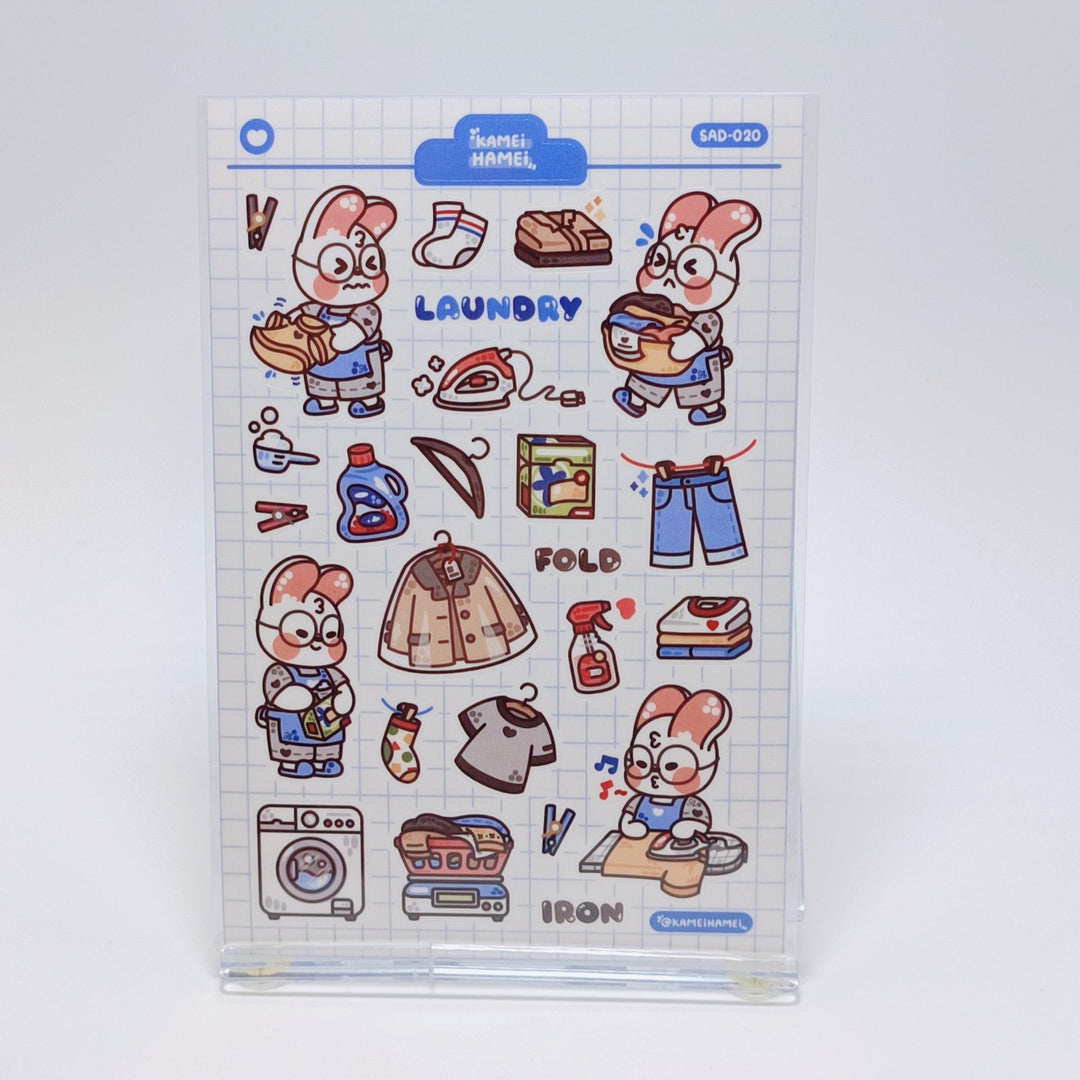 Kamei Hamei Sticker Sheet Set (2 pcs. Laundry & Cleaning)