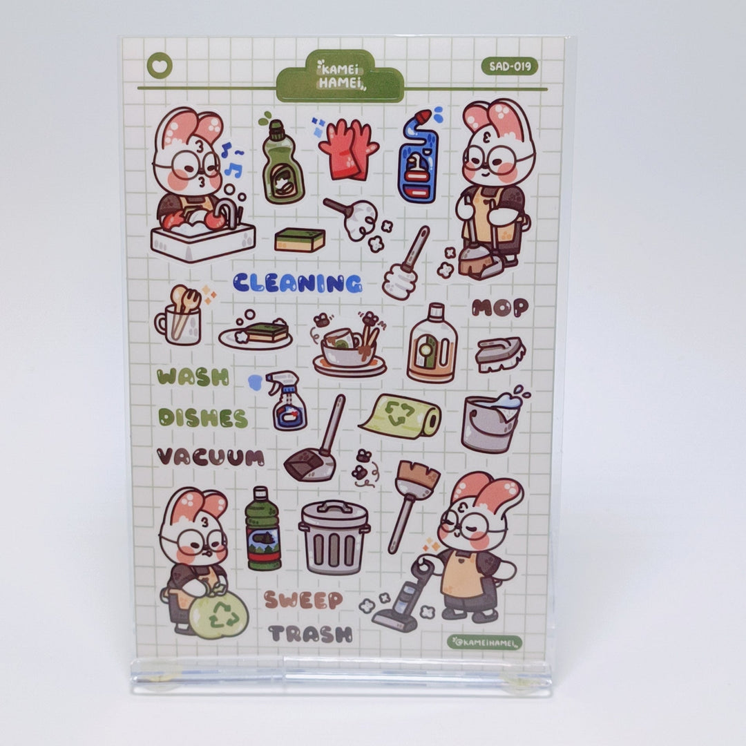 Kamei Hamei Sticker Sheet Set (2 pcs. Laundry & Cleaning)