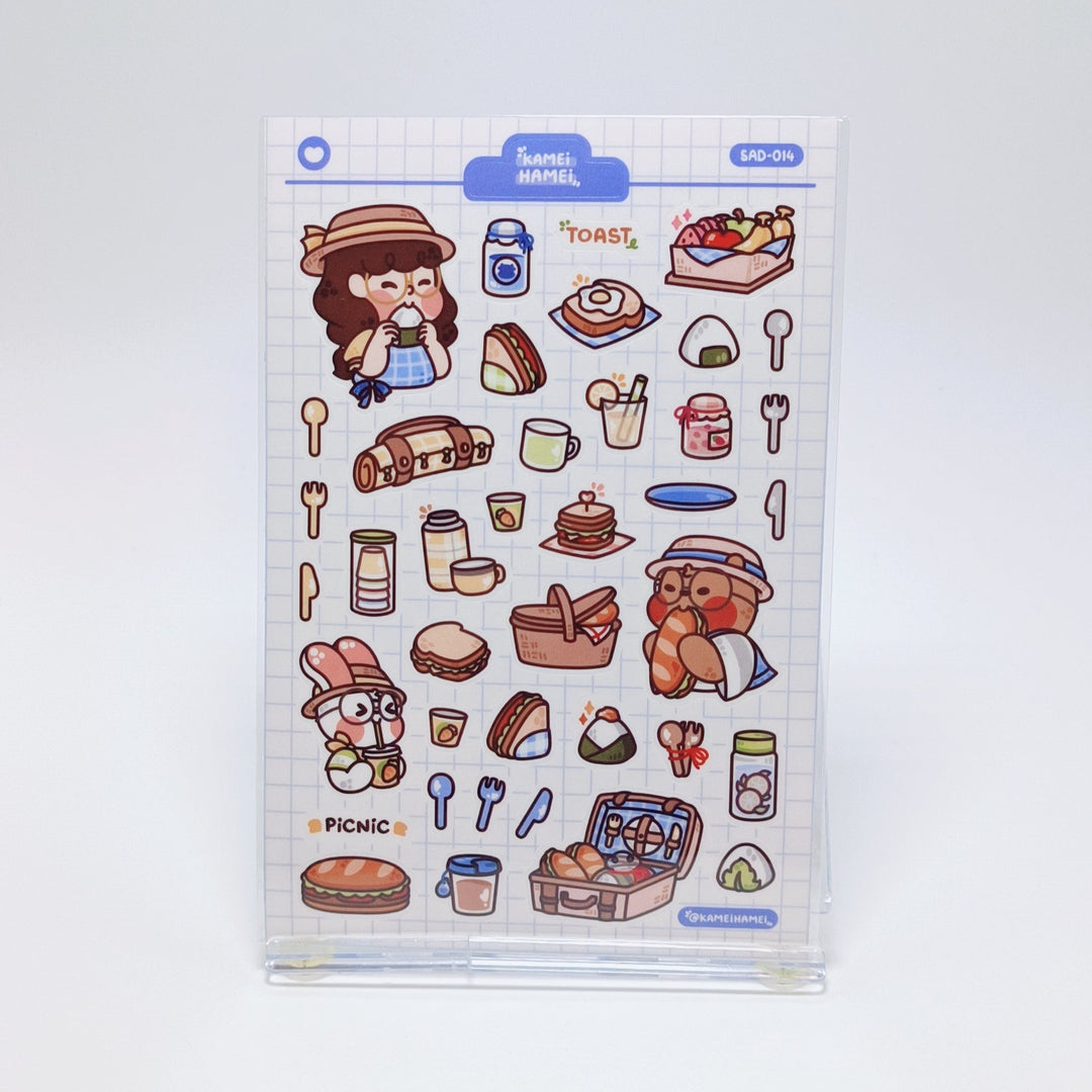Kamei Hamei Sticker Sheet Set (2 pcs. Picnic & Flower)