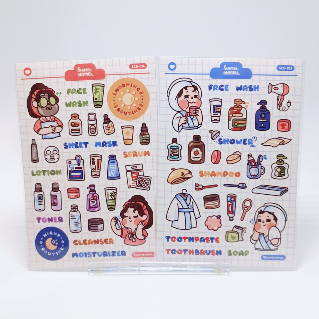 Kamei Hamei Sticker Sheet Set (2 pcs. Skincare & Shower)
