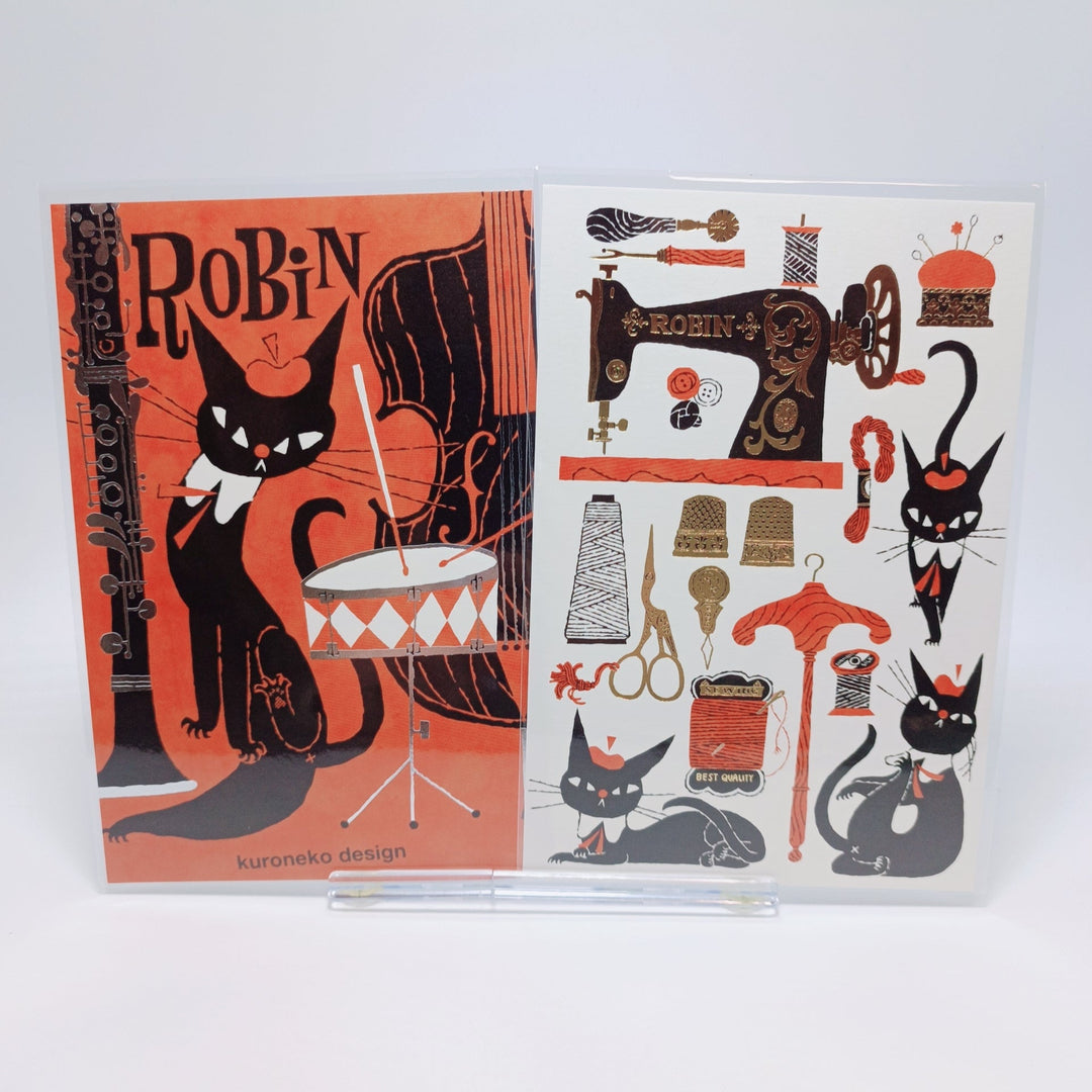 Robin the Black Cat Postcard Set (4 pcs.)