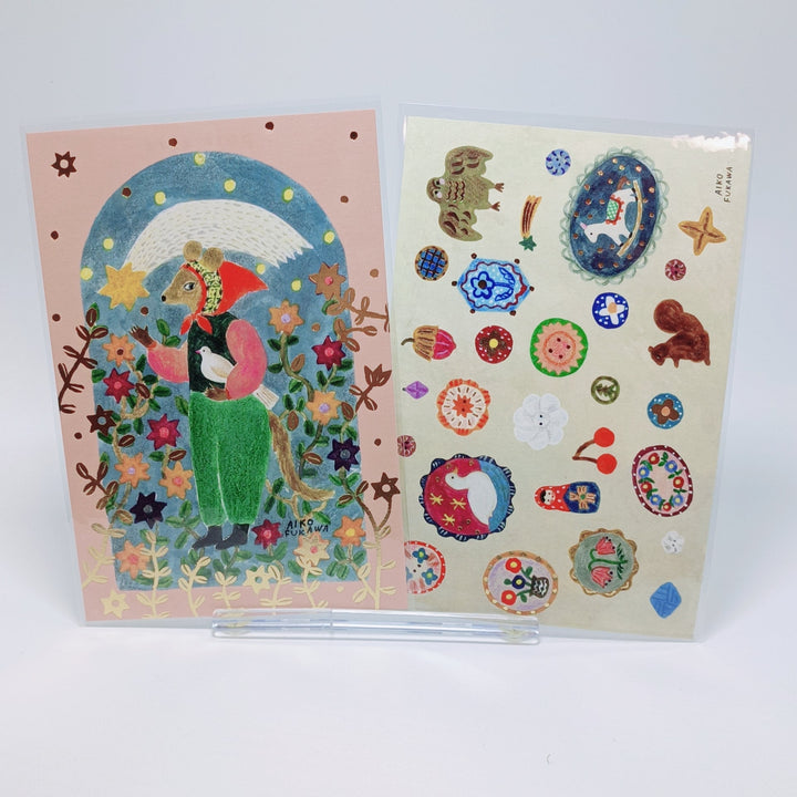 Ensemble de cartes postales sur les animaux de la forêt d'Aiko Fukawa (4 pièces)