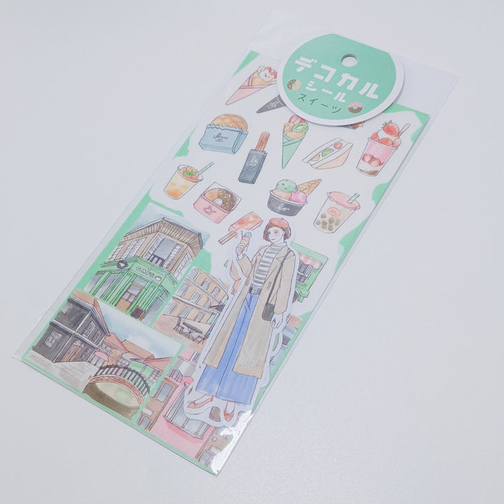 Decokaru Sticker Sheet Set (2pcs. sweets/retro stationery)
