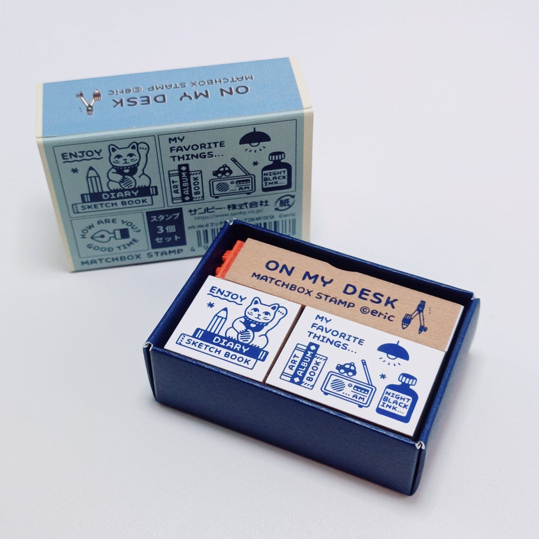 Coffret de tampons Match Box d'Eric Small Things (sur mon bureau)