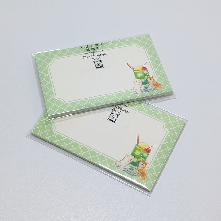 Shiba Inu Retro Cafe Mini Message Card
