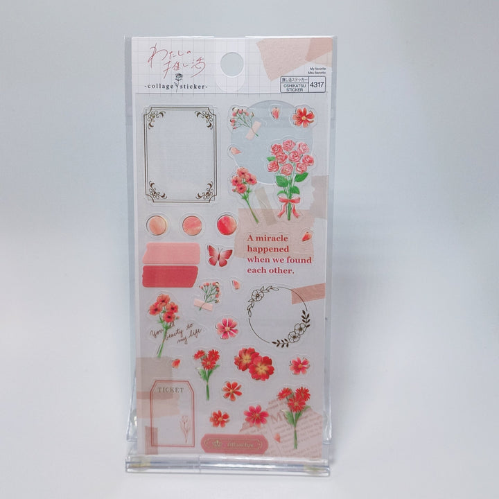 Floral Collage Sticker Sheet Set (Set B - 3 pcs.)