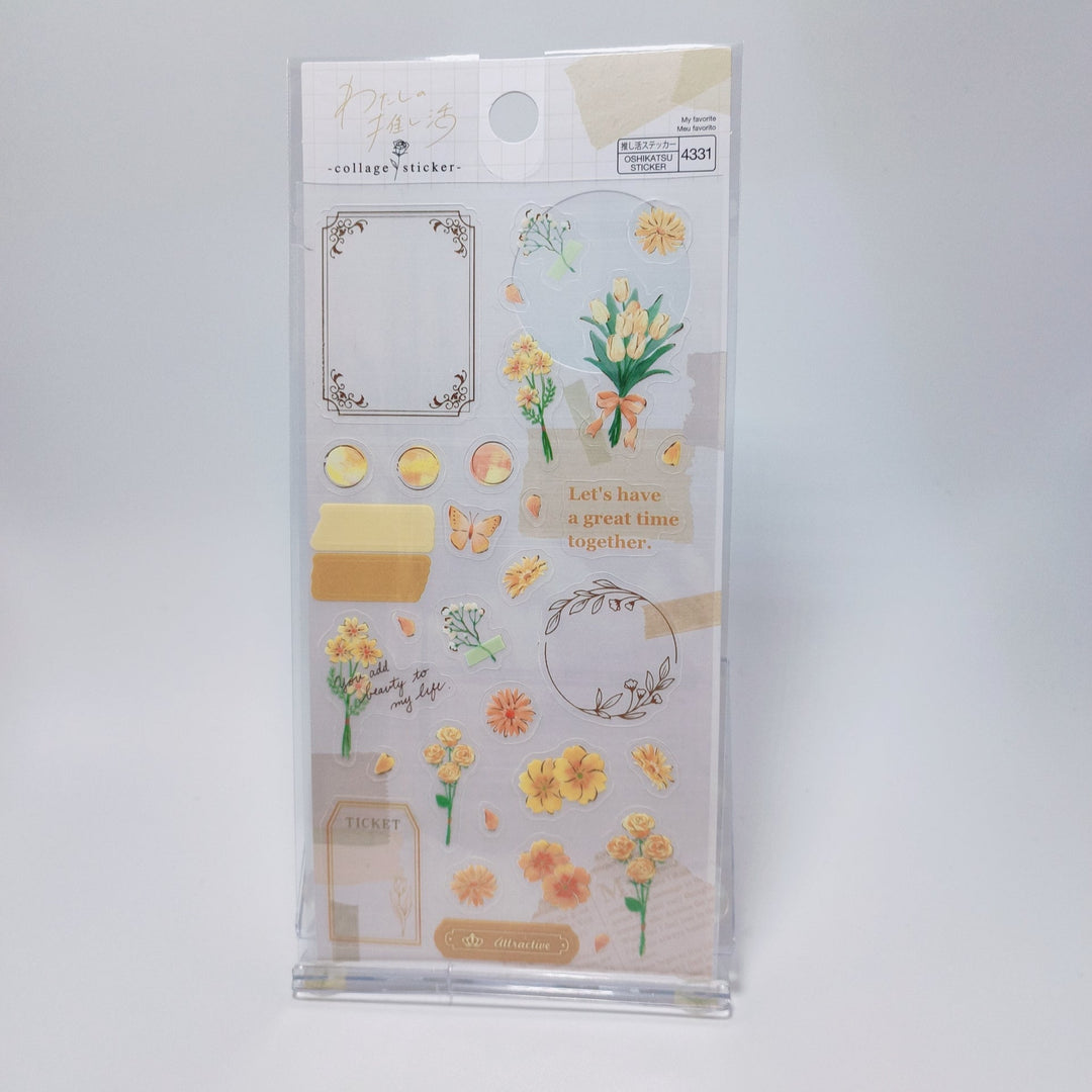 Floral Collage Sticker Sheet Set (Set C - 3 pcs.)