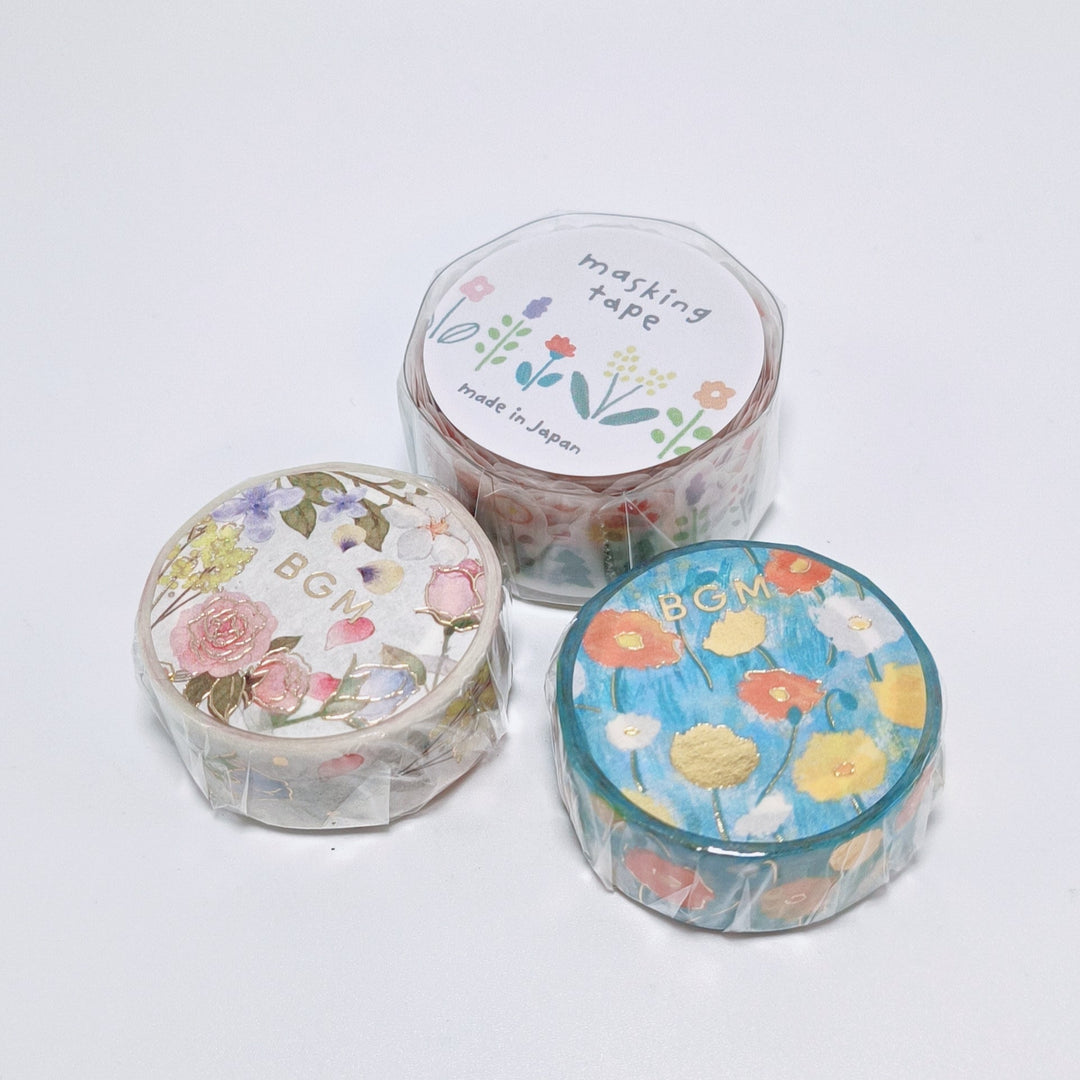 Juego de cintas washi con flores de primavera (3 uds.)