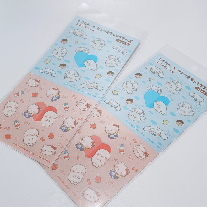 Shirotan x Sanrio Characters Sticker Sheet (hello kitty & cinnamoroll)