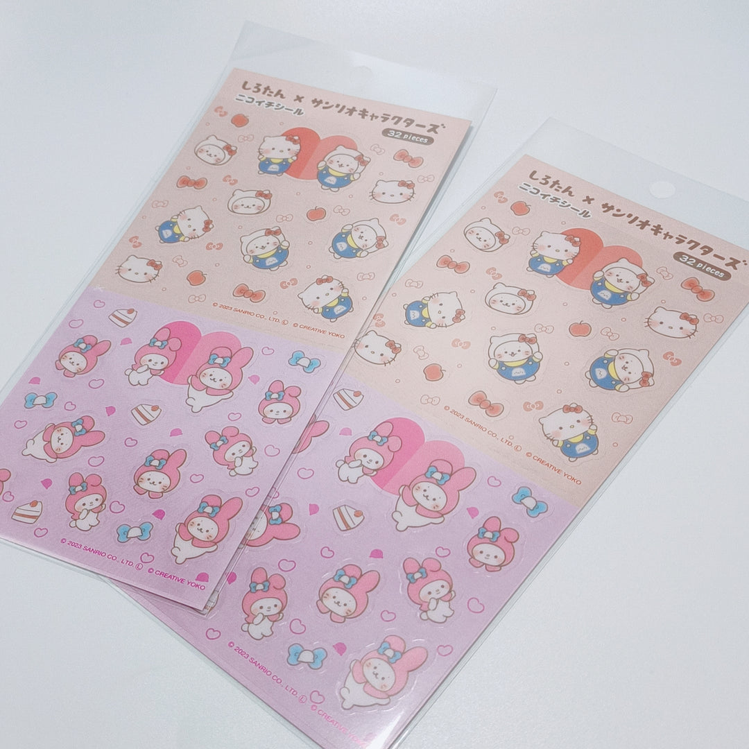 Shirotan x Sanrio Characters Sticker Sheet (hello kitty & my melody)