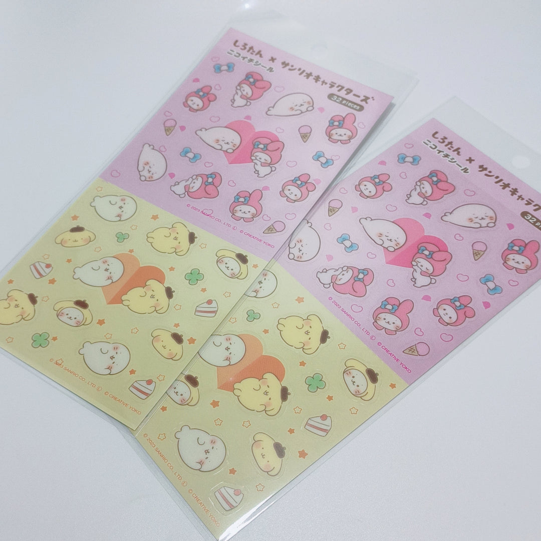 Shirotan x Sanrio Characters Sticker Sheet (pomu pomu purin & my melody)