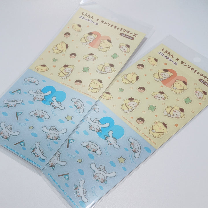 Shirotan x Sanrio Characters Sticker Sheet (pomu pomu purin & cinnamoroll)