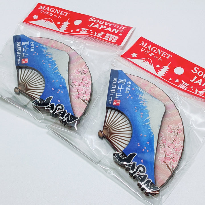 Souvenir Japan Wooden Magnet (mt.fuji fan)