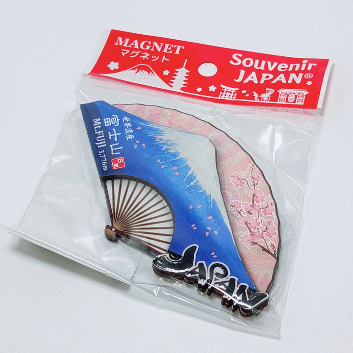 Souvenir Japan Wooden Magnet (mt.fuji fan)