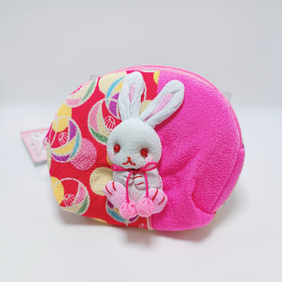 Pochette ronde en textile japonais Bunny